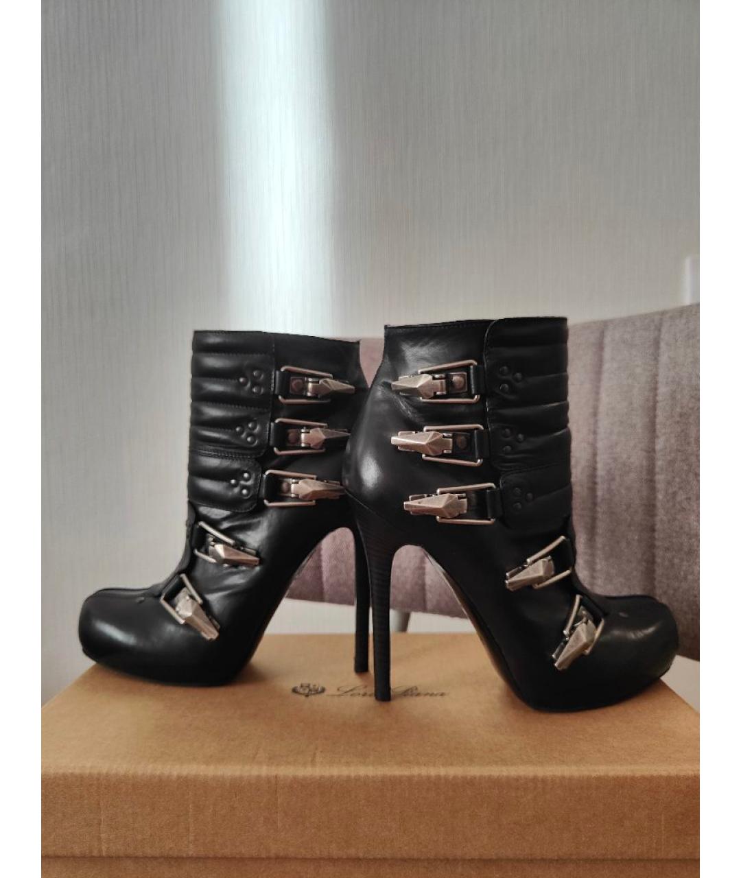 ALEXANDER MCQUEEN Черные кожаные ботильоны, фото 10