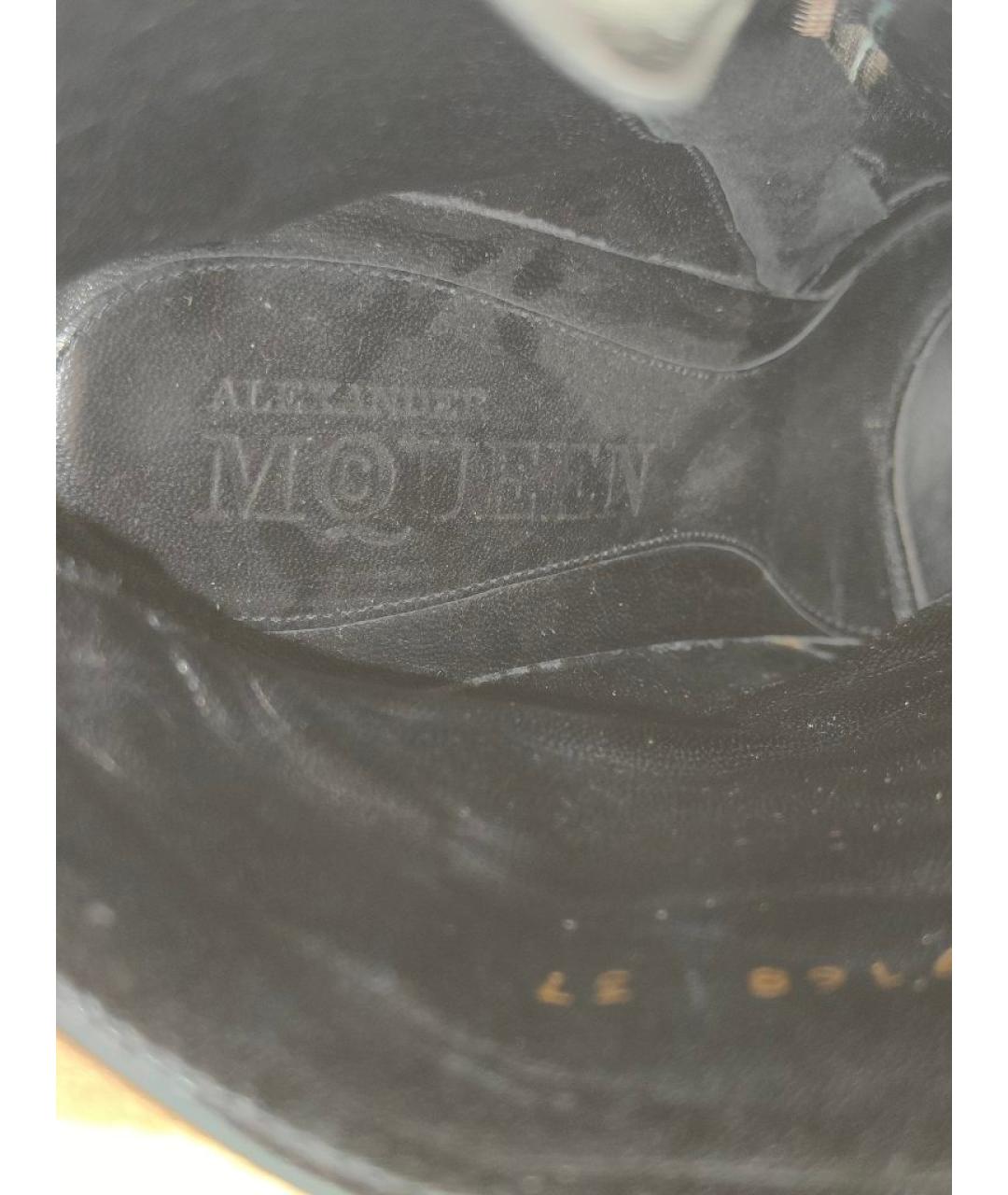ALEXANDER MCQUEEN Черные кожаные ботильоны, фото 7