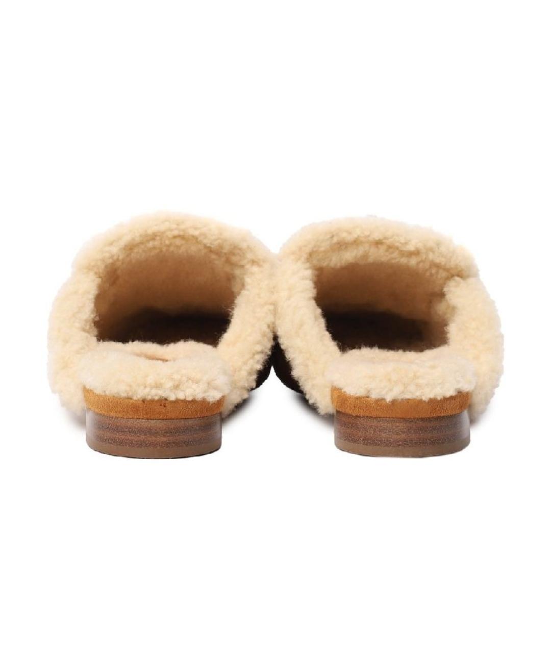 HERMES Коричневые замшевые мюли, фото 4