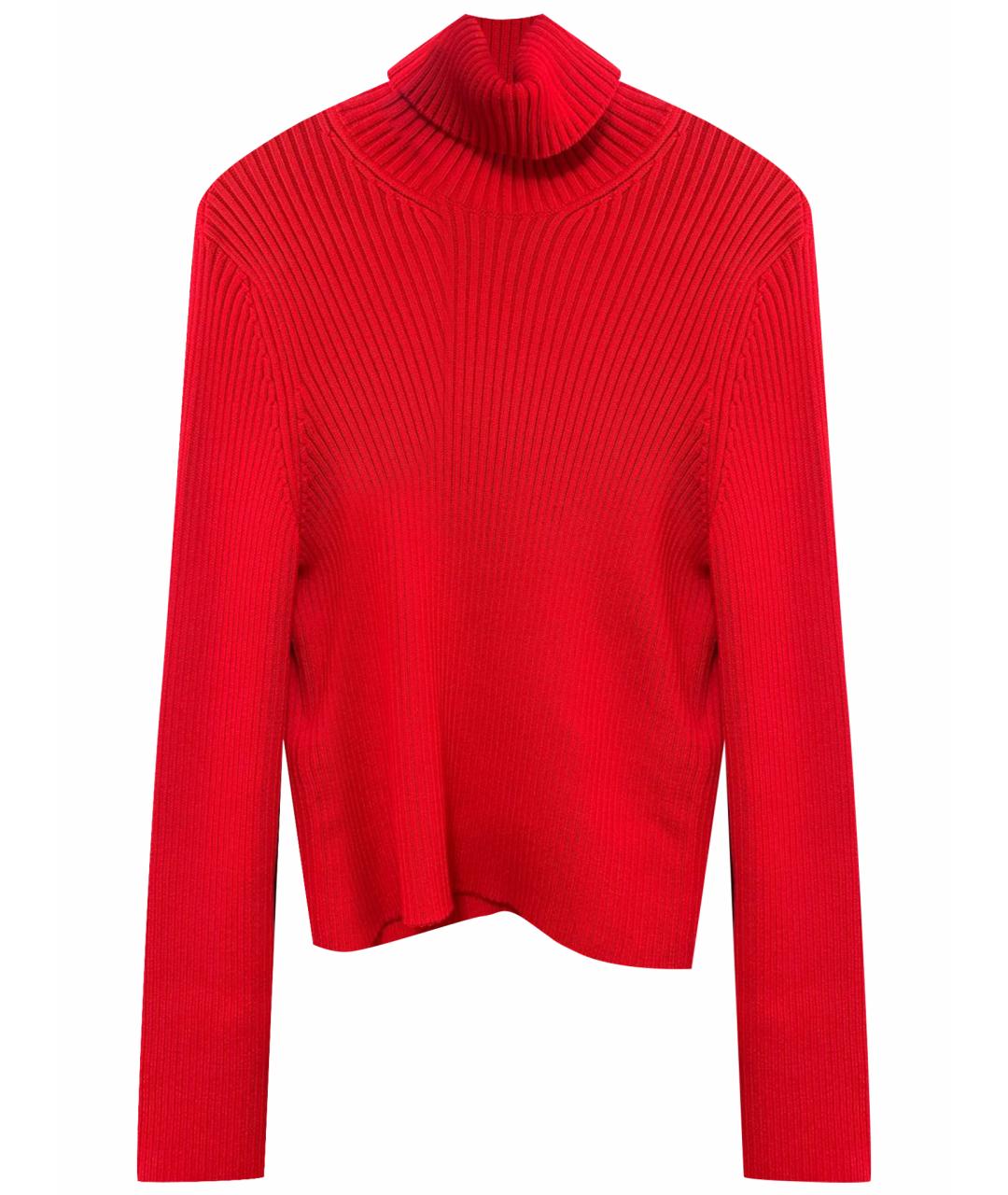 BALENCIAGA Красная хлопко-эластановая водолазка, фото 1