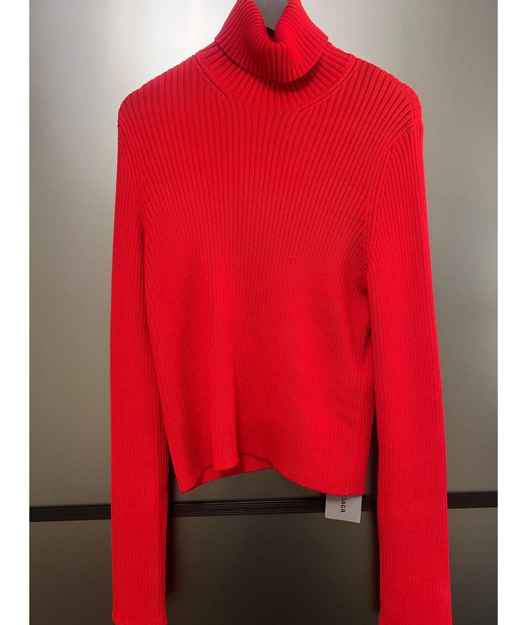 BALENCIAGA Красная хлопко-эластановая водолазка, фото 9