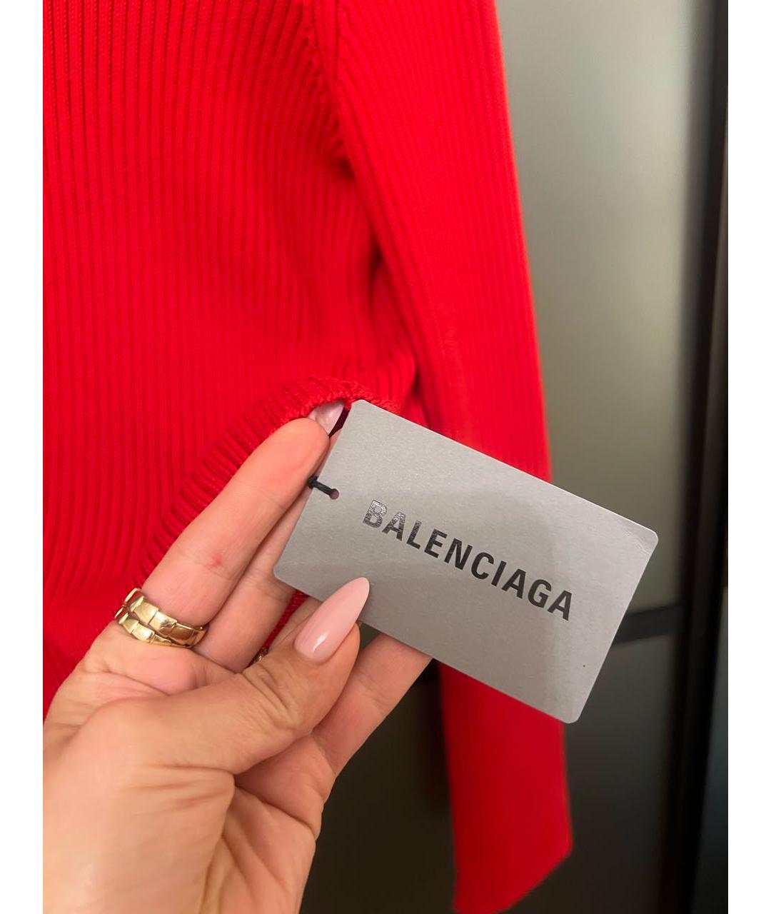 BALENCIAGA Красная хлопко-эластановая водолазка, фото 3