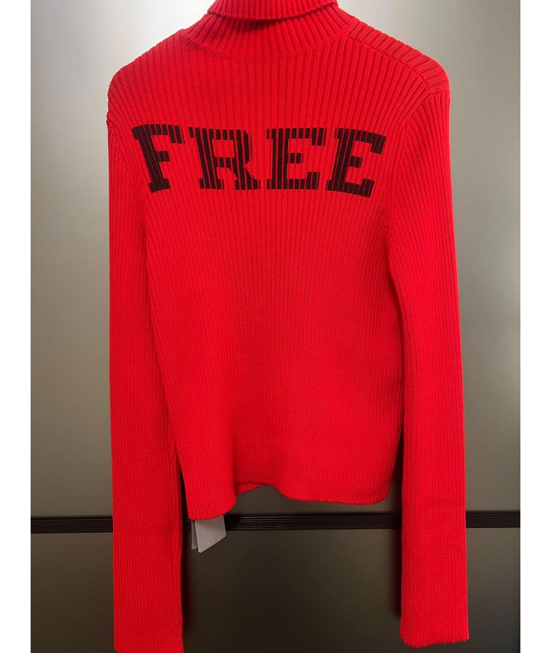 BALENCIAGA Красная хлопко-эластановая водолазка, фото 2