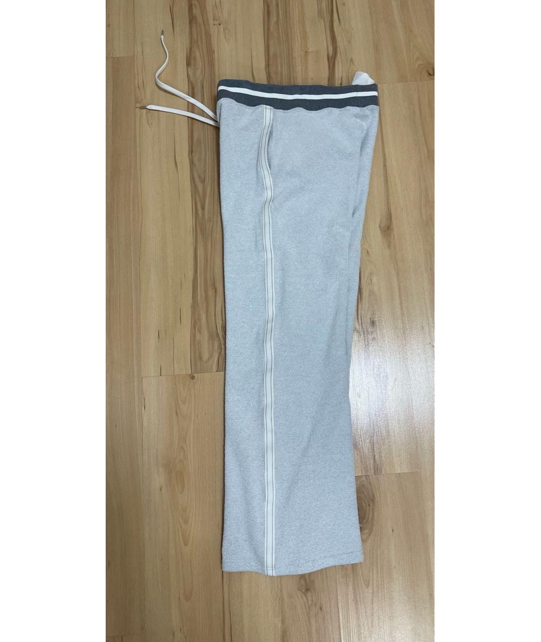 ELEVENTY Серые хлопко-эластановые брюки широкие, фото 2