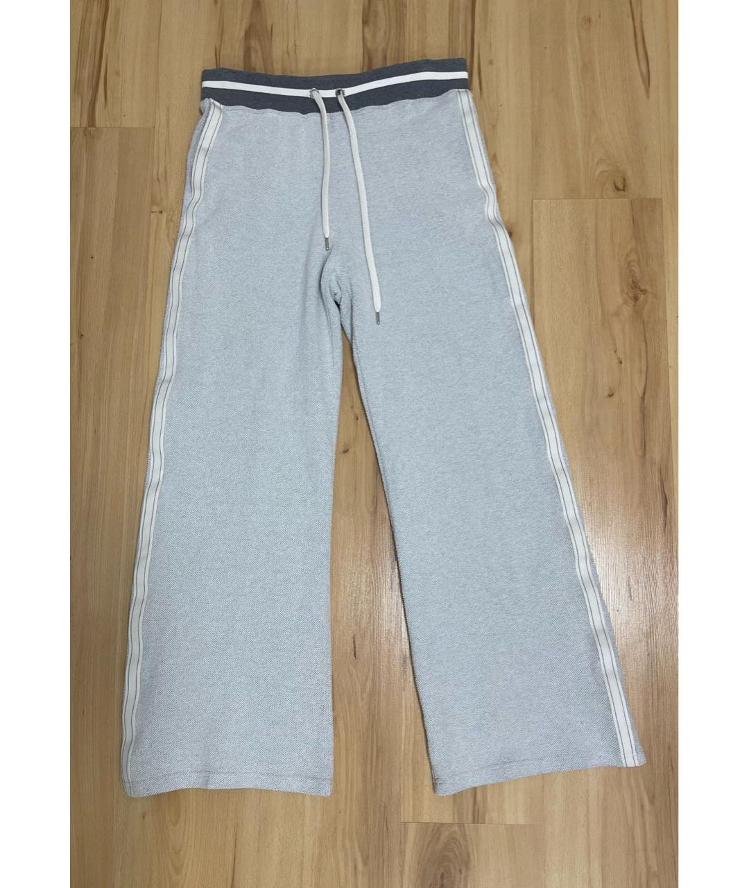 ELEVENTY Серые хлопко-эластановые брюки широкие, фото 6