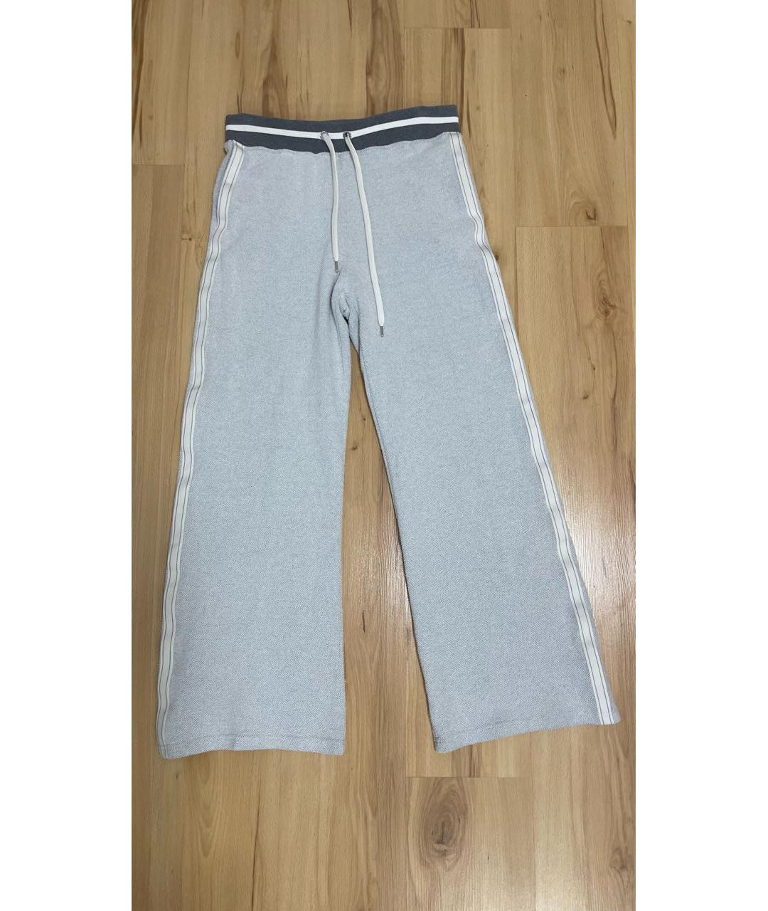 ELEVENTY Серые хлопко-эластановые брюки широкие, фото 3