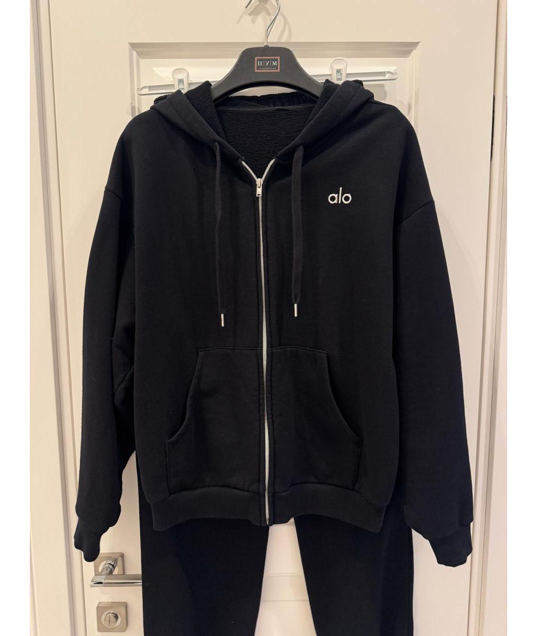 ALO YOGA Черный хлопковый спортивные костюмы, фото 3