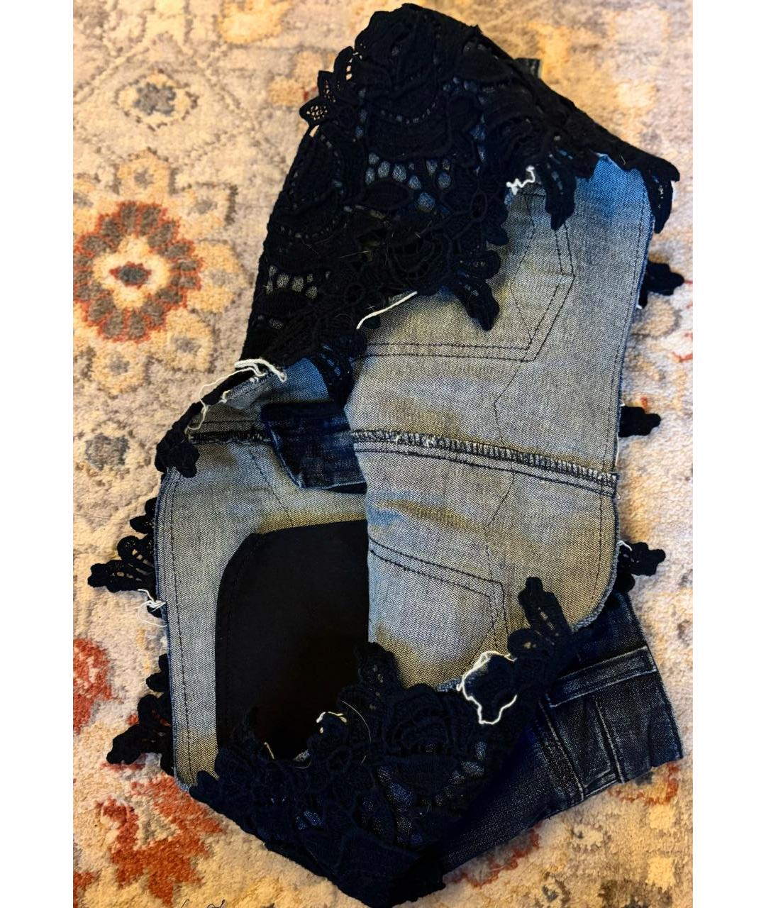 DOLCE&GABBANA Темно-синяя деним юбка мини, фото 6