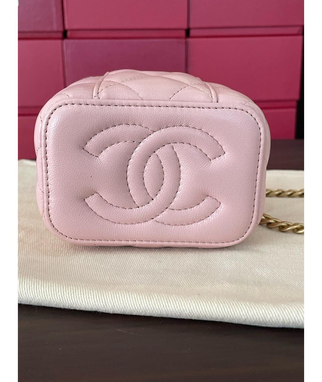 CHANEL Розовая кожаная сумка через плечо, фото 3