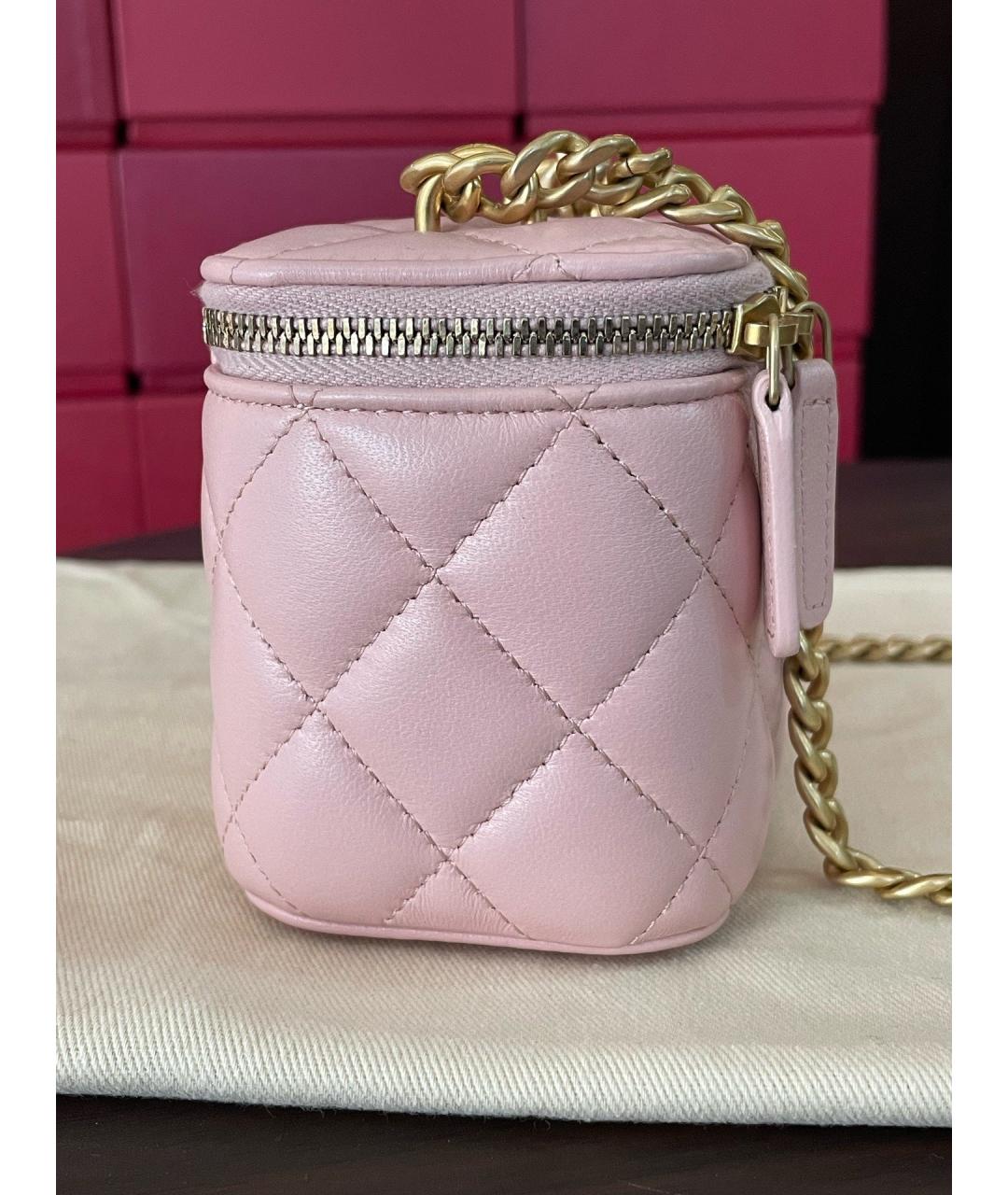 CHANEL Розовая кожаная сумка через плечо, фото 4