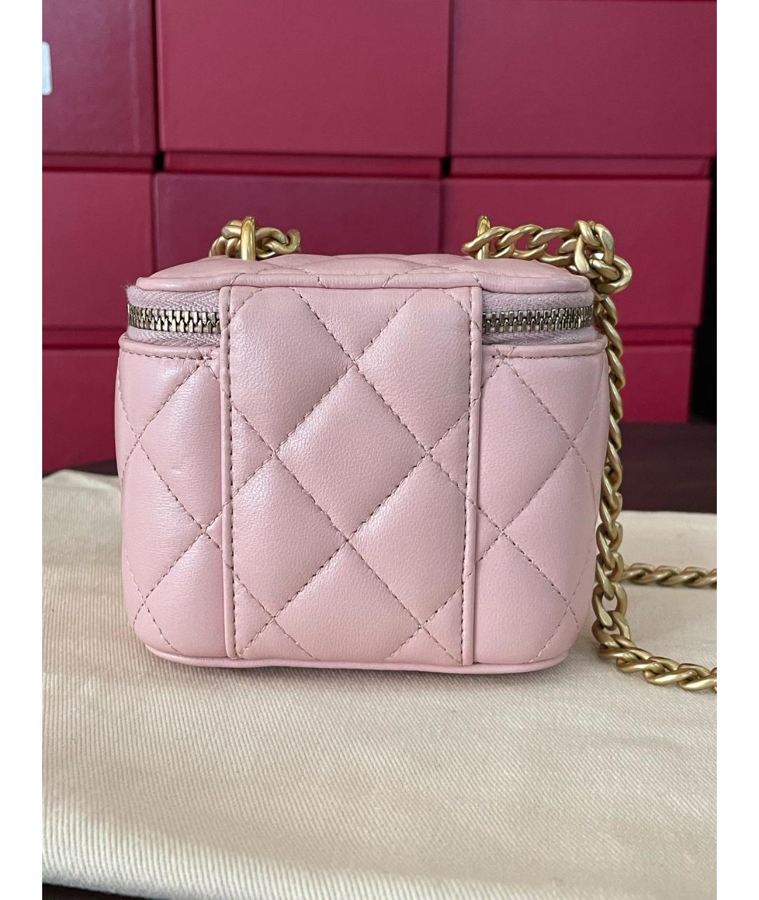 CHANEL Розовая кожаная сумка через плечо, фото 2