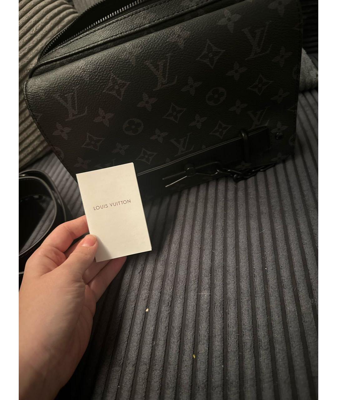 LOUIS VUITTON Черная сумка на плечо из искусственной кожи, фото 6