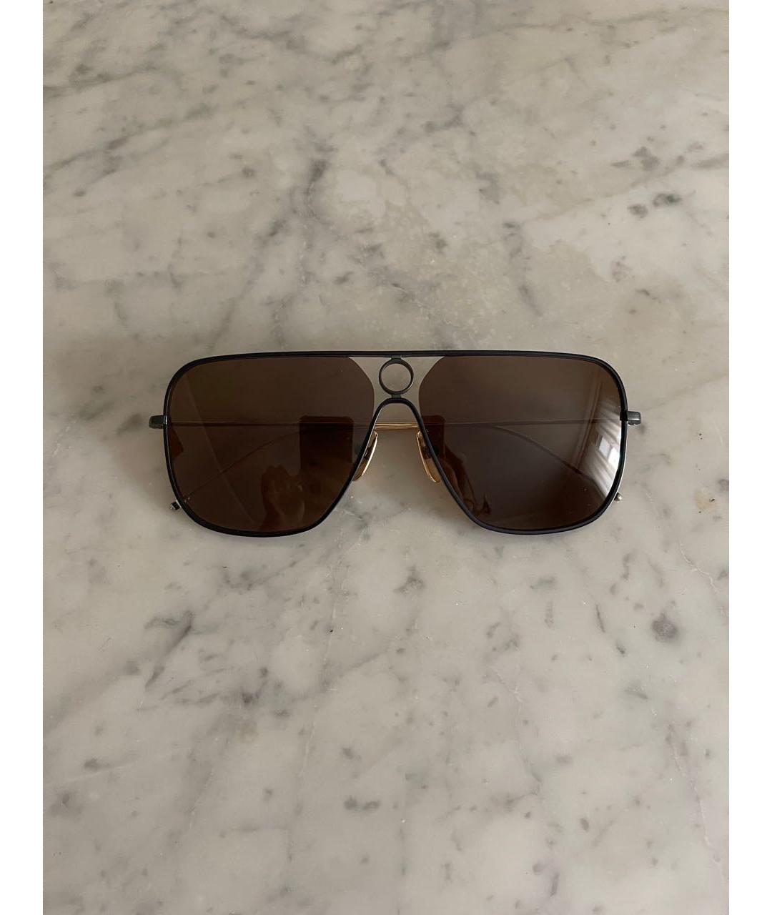 THOM BROWNE Коричневые металлические солнцезащитные очки, фото 6