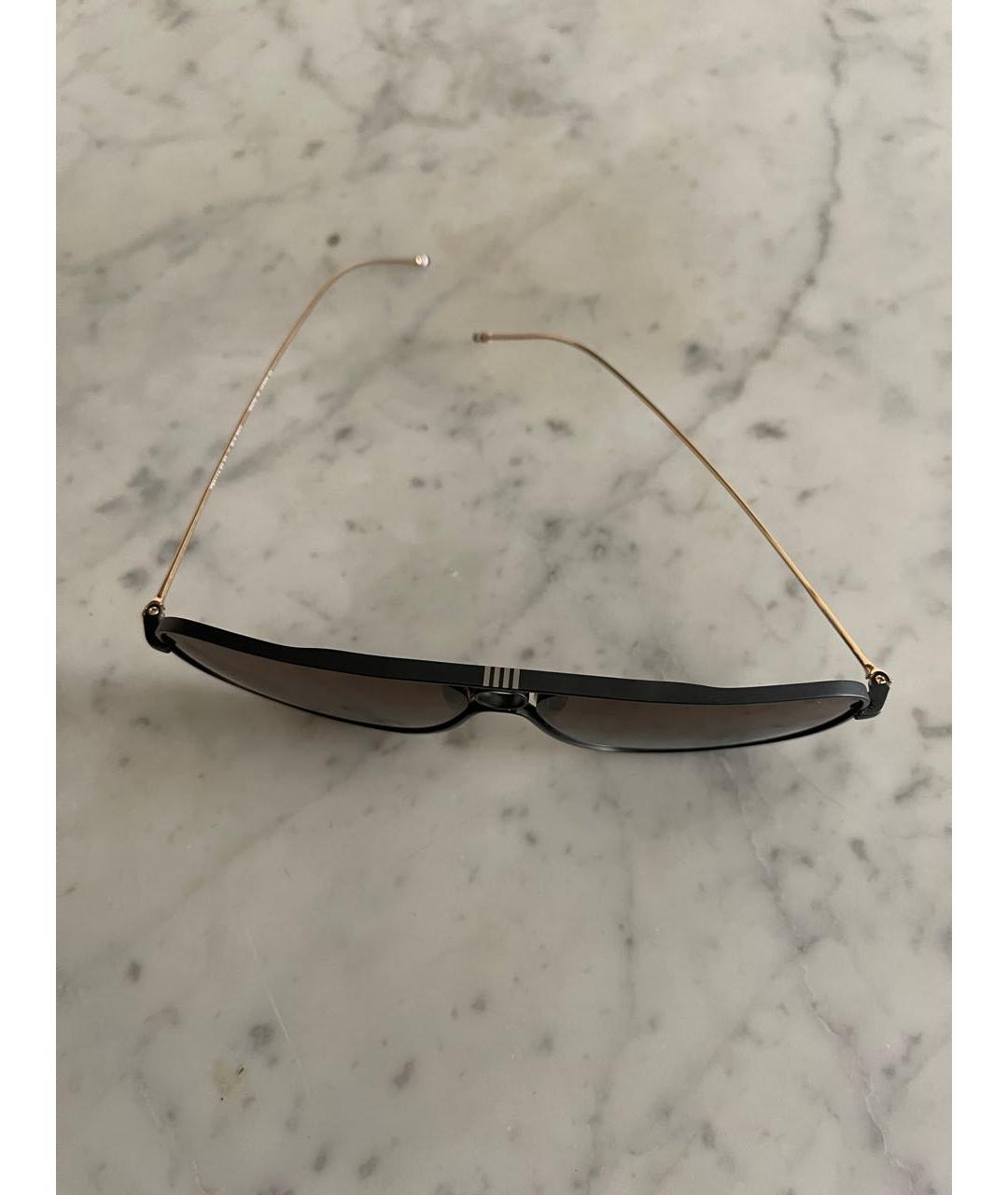 THOM BROWNE Коричневые металлические солнцезащитные очки, фото 5