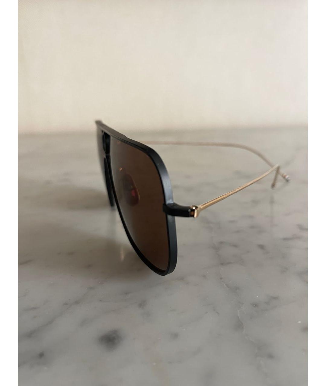 THOM BROWNE Коричневые металлические солнцезащитные очки, фото 2