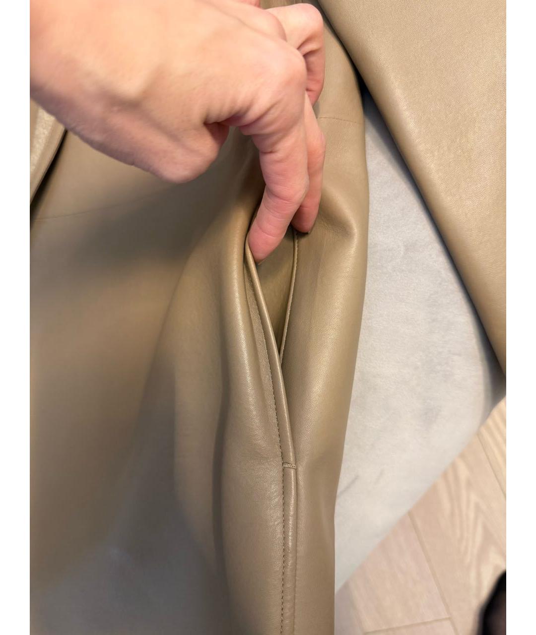 RALPH LAUREN COLLECTION Бежевое кожаное пальто, фото 5