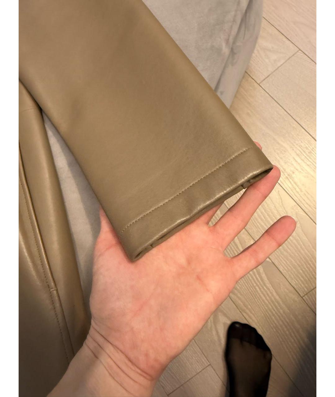 RALPH LAUREN COLLECTION Бежевое кожаное пальто, фото 7