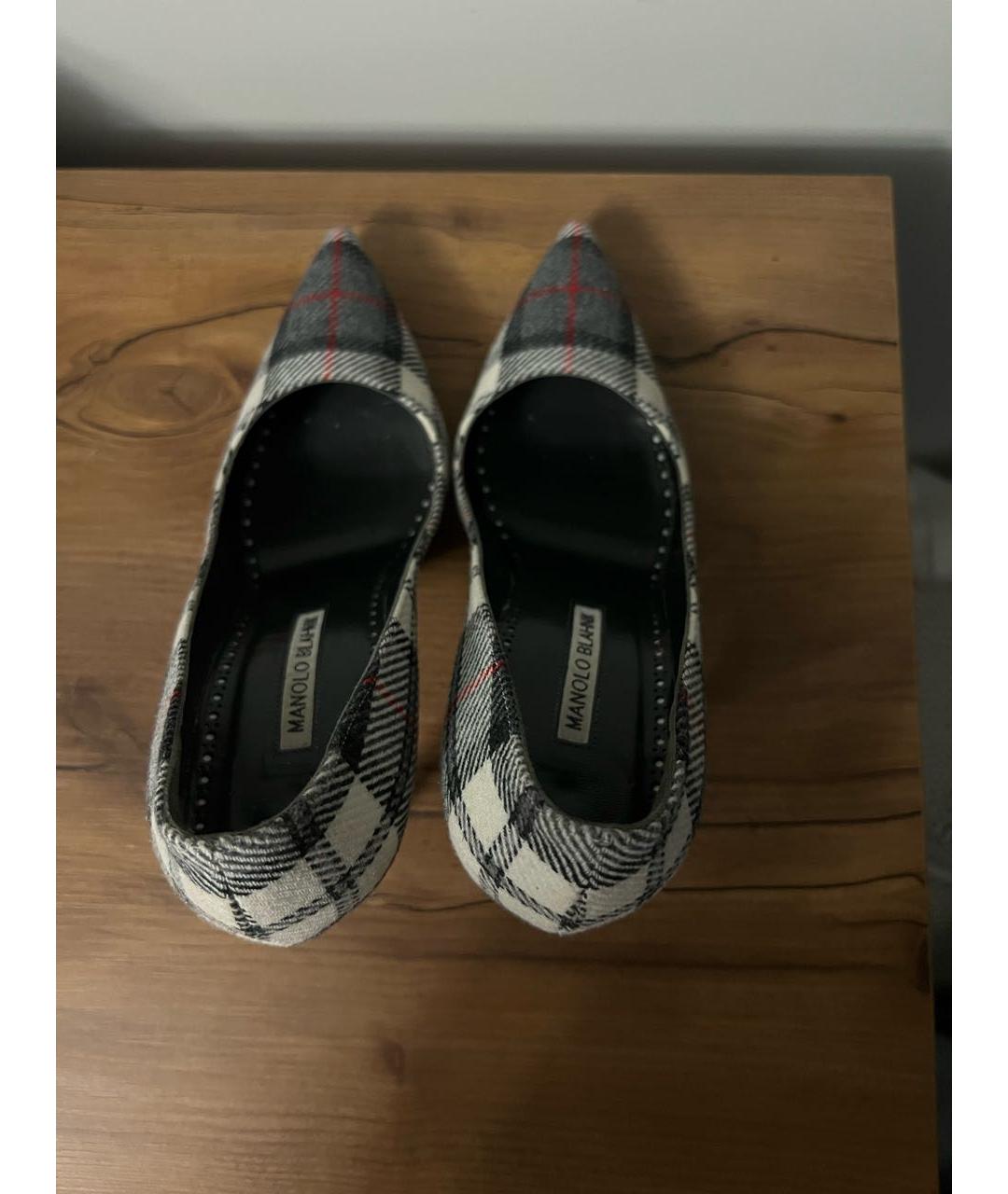 MANOLO BLAHNIK Серые текстильные туфли, фото 3