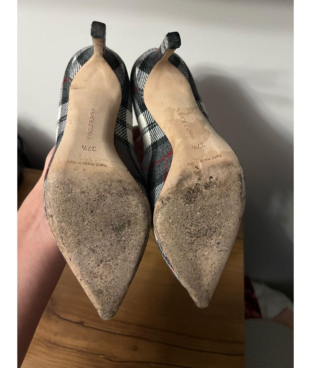 MANOLO BLAHNIK Серые текстильные туфли, фото 6