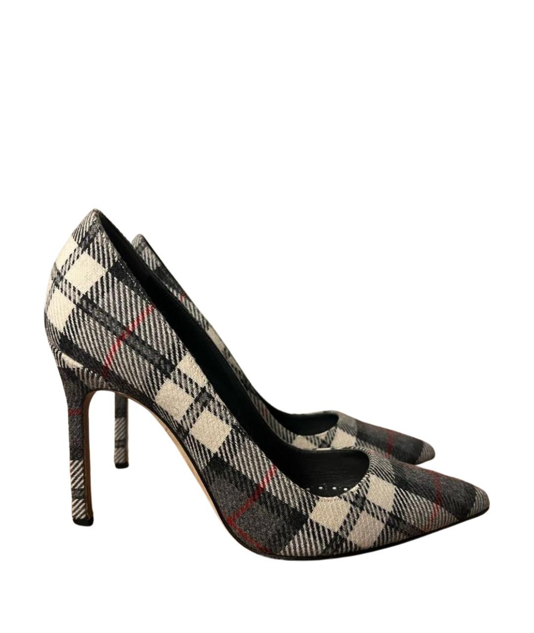 MANOLO BLAHNIK Серые текстильные туфли, фото 1