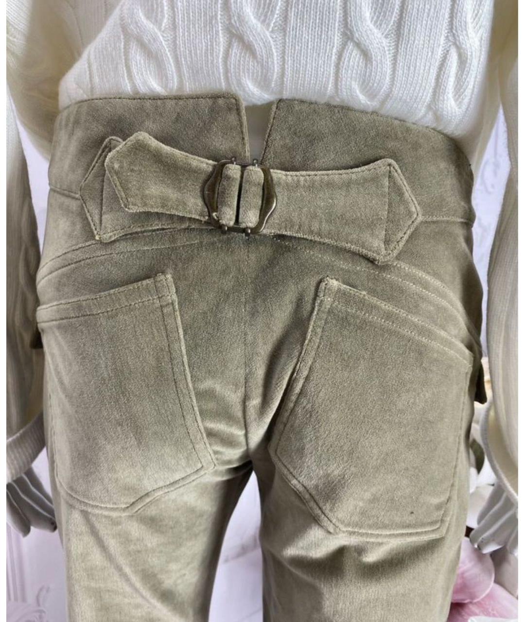 DOLCE&GABBANA Бежевые хлопко-эластановые прямые брюки, фото 4