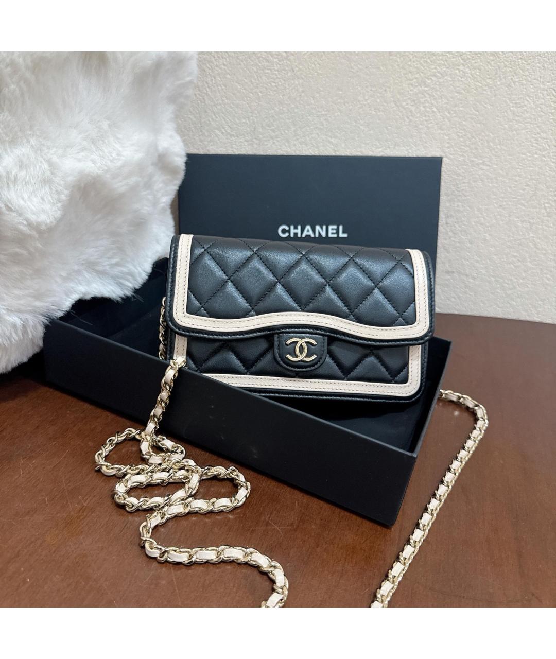 CHANEL Черная кожаная сумка через плечо, фото 2