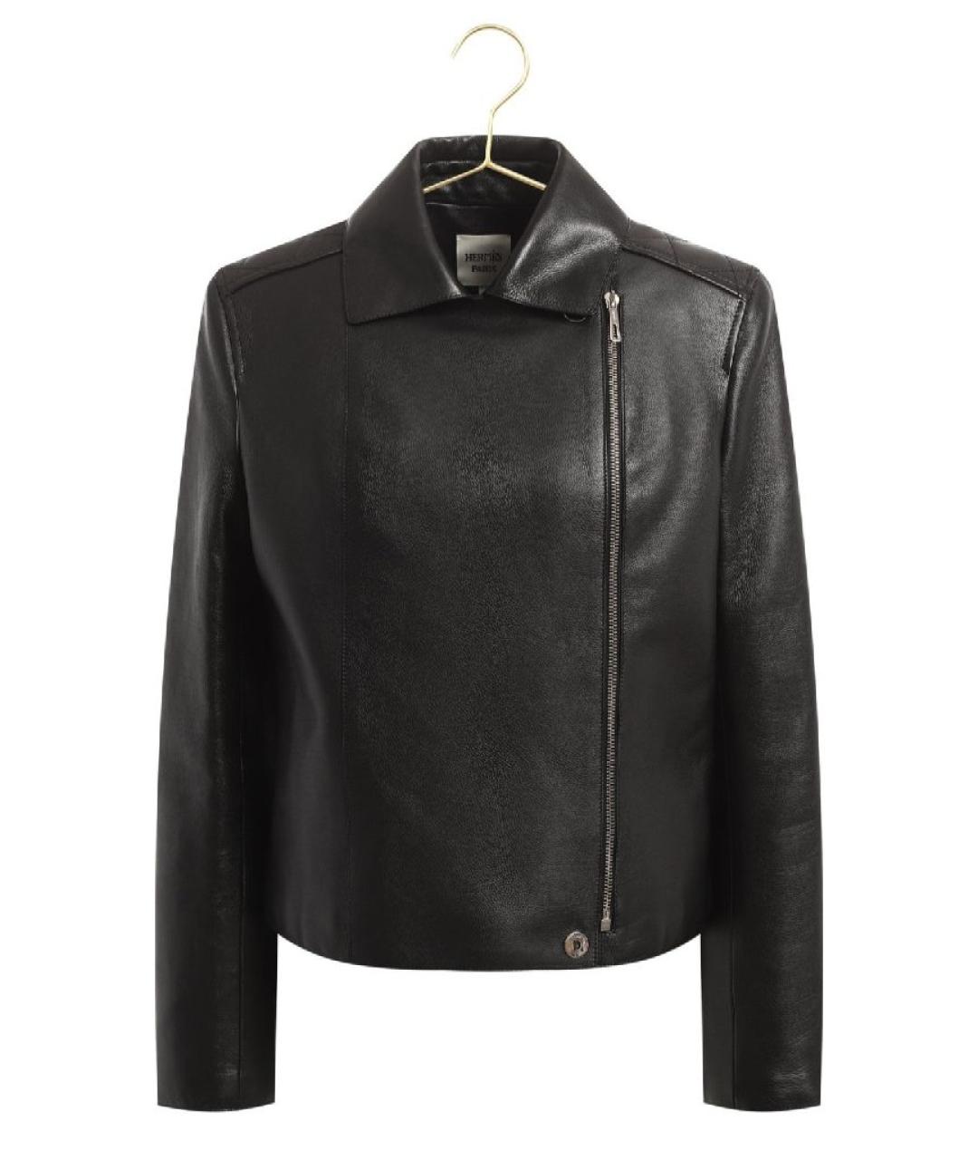 HERMES Черная кожаная куртка, фото 4