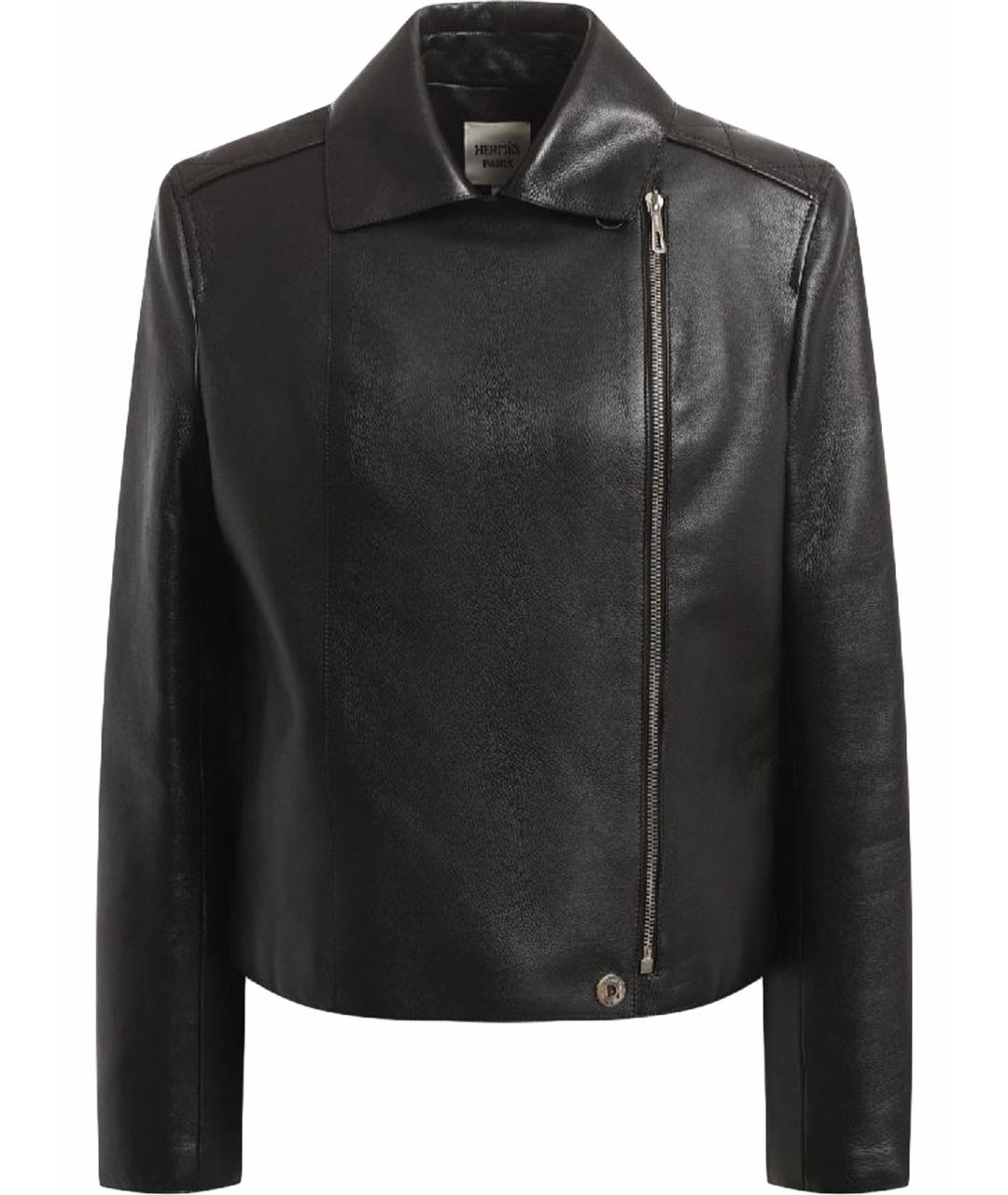 HERMES Черная кожаная куртка, фото 1