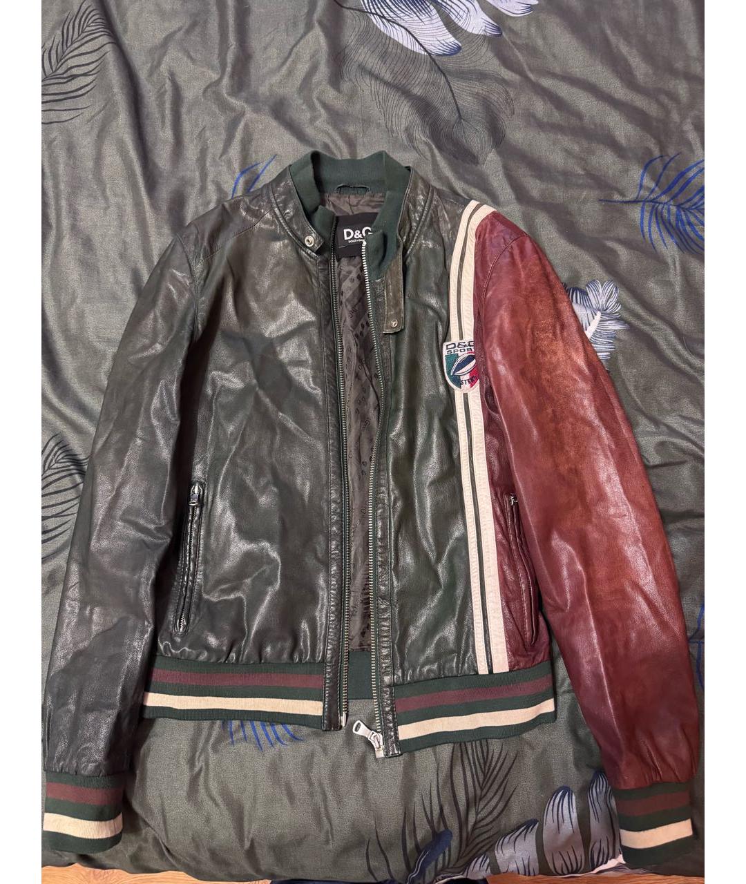 DOLCE&GABBANA Антрацитовая кожаная куртка, фото 6