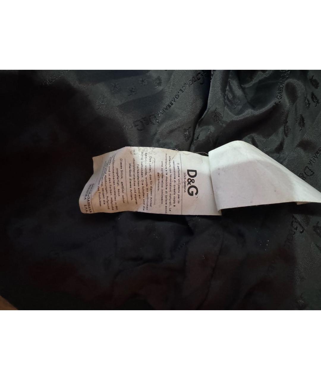 DOLCE&GABBANA Антрацитовая кожаная куртка, фото 4