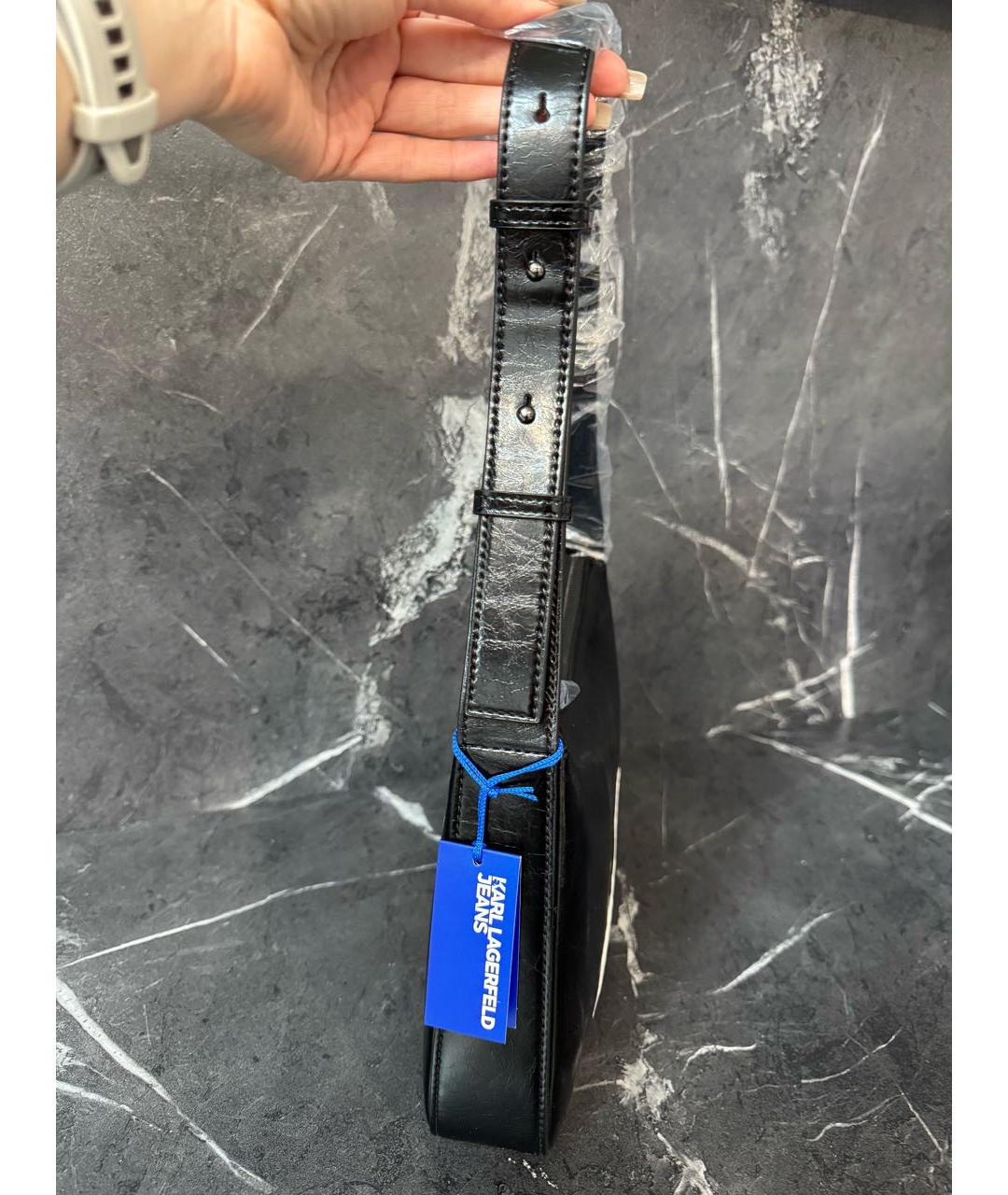 KARL LAGERFELD Черная сумка через плечо из искусственной кожи, фото 2