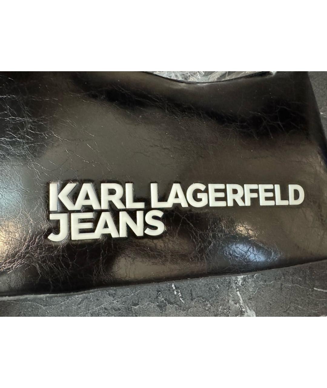 KARL LAGERFELD Черная сумка через плечо из искусственной кожи, фото 7