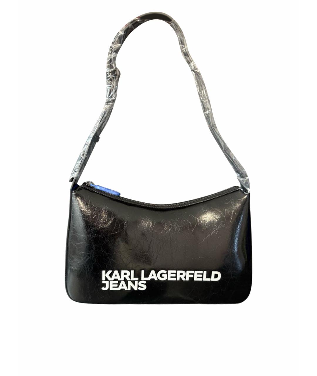 KARL LAGERFELD Черная сумка через плечо из искусственной кожи, фото 1