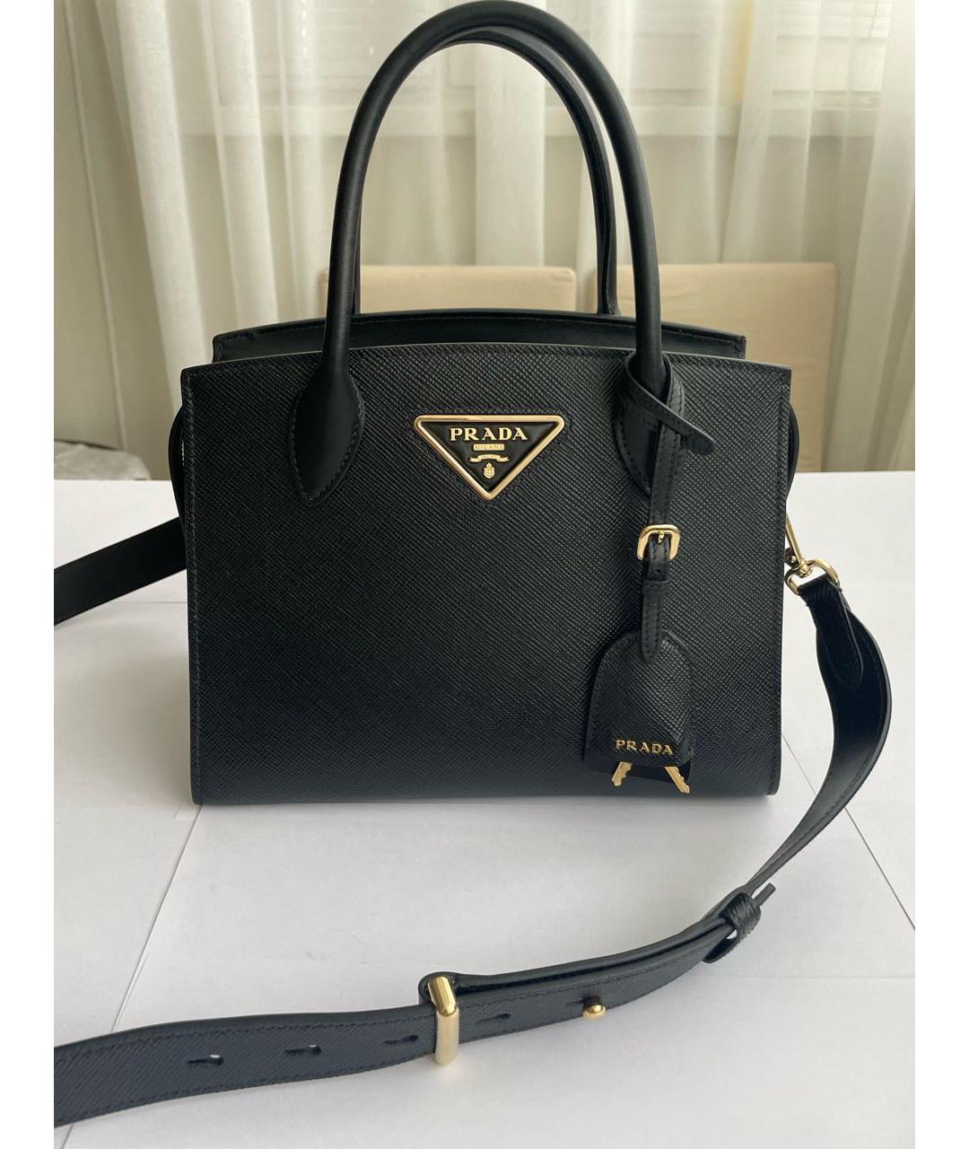 PRADA Черная кожаная сумка с короткими ручками, фото 8