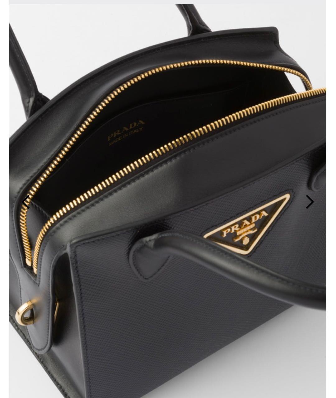 PRADA Черная кожаная сумка с короткими ручками, фото 3
