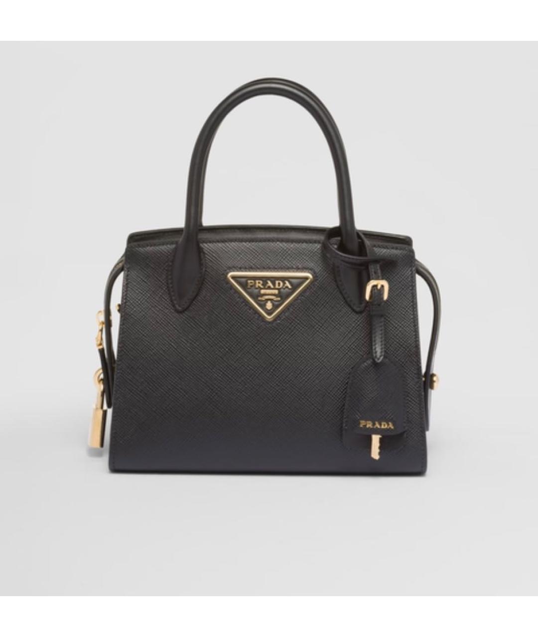 PRADA Черная кожаная сумка с короткими ручками, фото 7