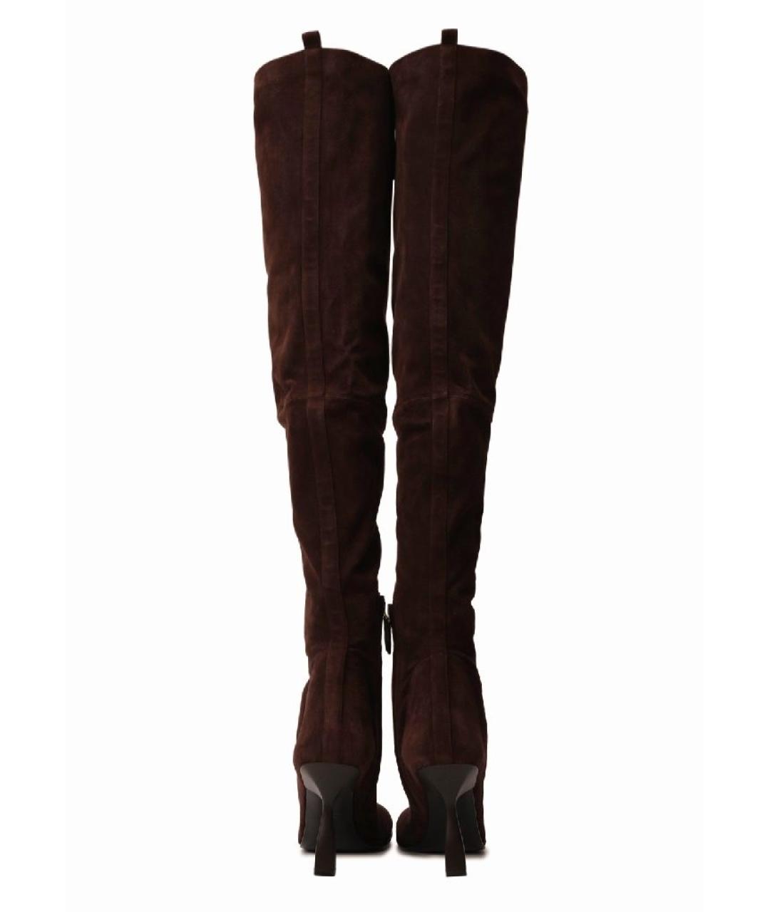 HERMES Коричневые замшевые ботфорты, фото 5