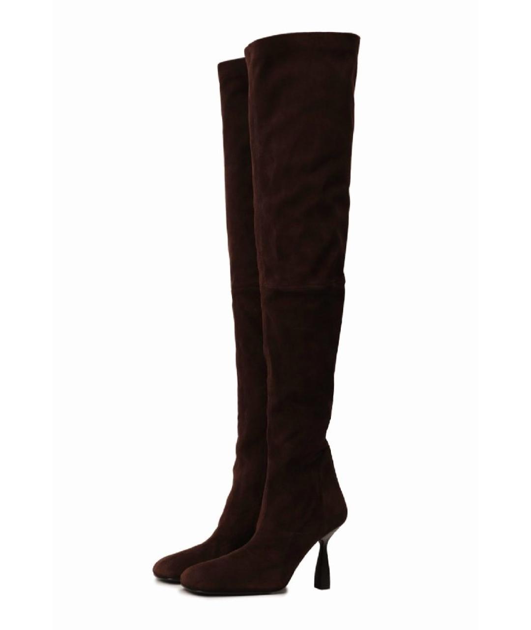 HERMES Коричневые замшевые ботфорты, фото 7