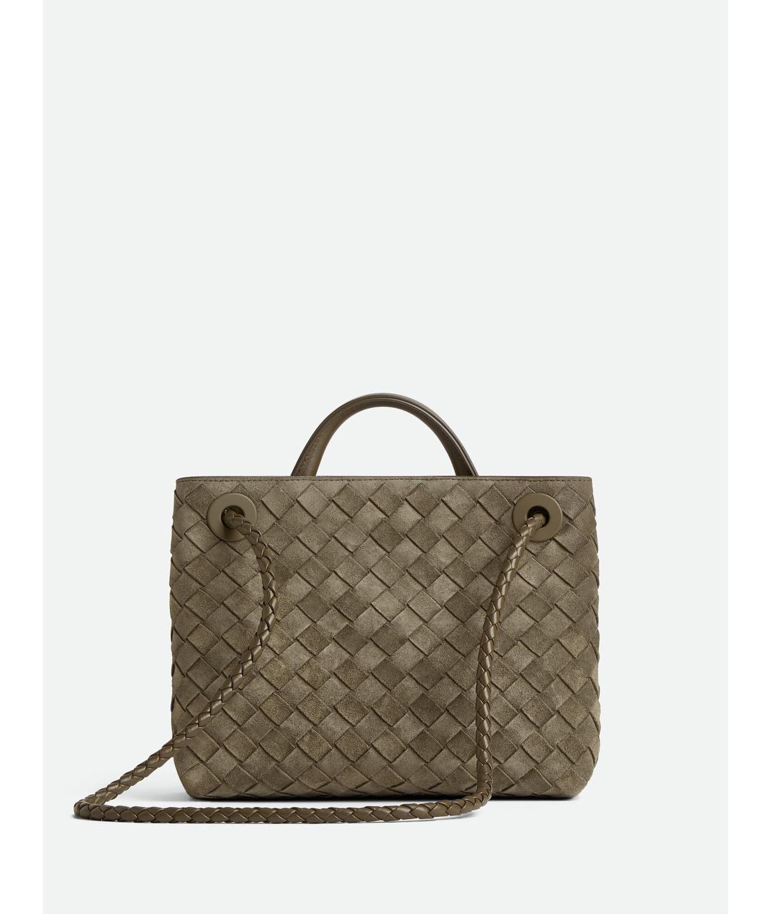 BOTTEGA VENETA Зеленая замшевая сумка тоут, фото 4