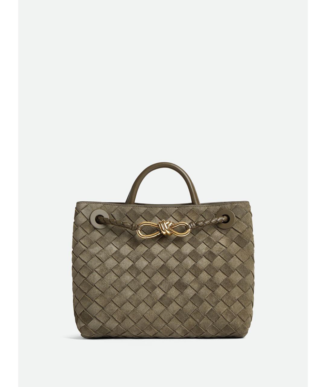 BOTTEGA VENETA Зеленая замшевая сумка тоут, фото 7