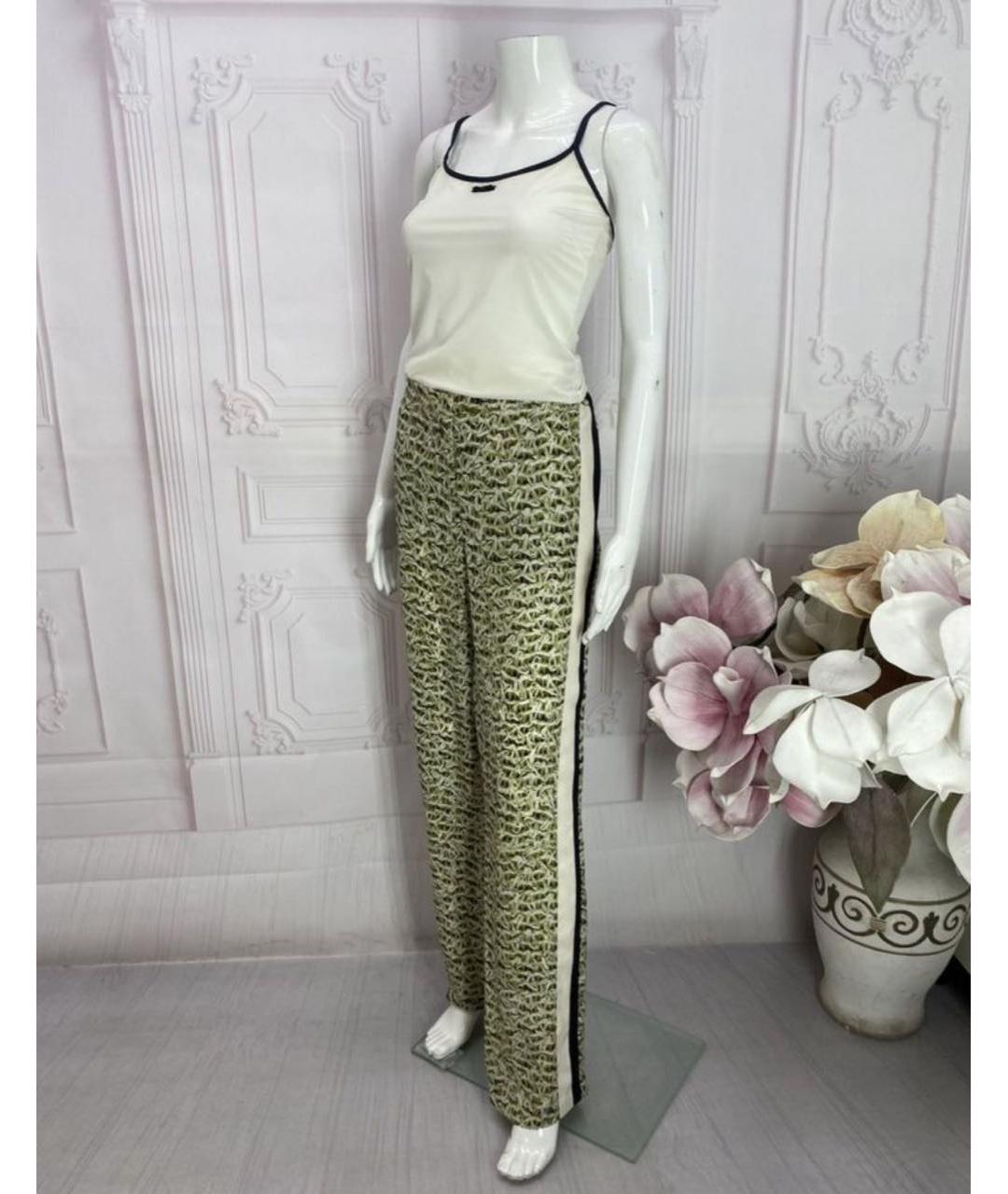 JO NO FUI Мульти шелковые прямые брюки, фото 5