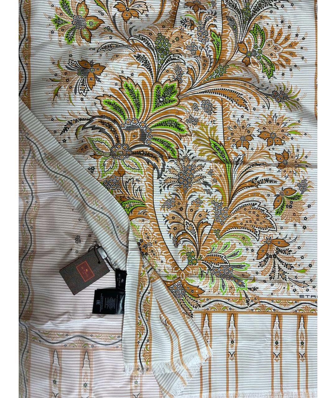 ETRO Бежевый шелковый шарф, фото 2