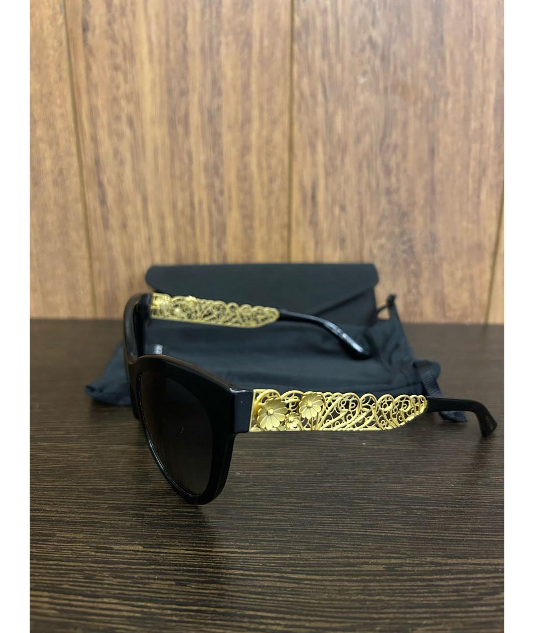 DOLCE&GABBANA Черные пластиковые солнцезащитные очки, фото 2