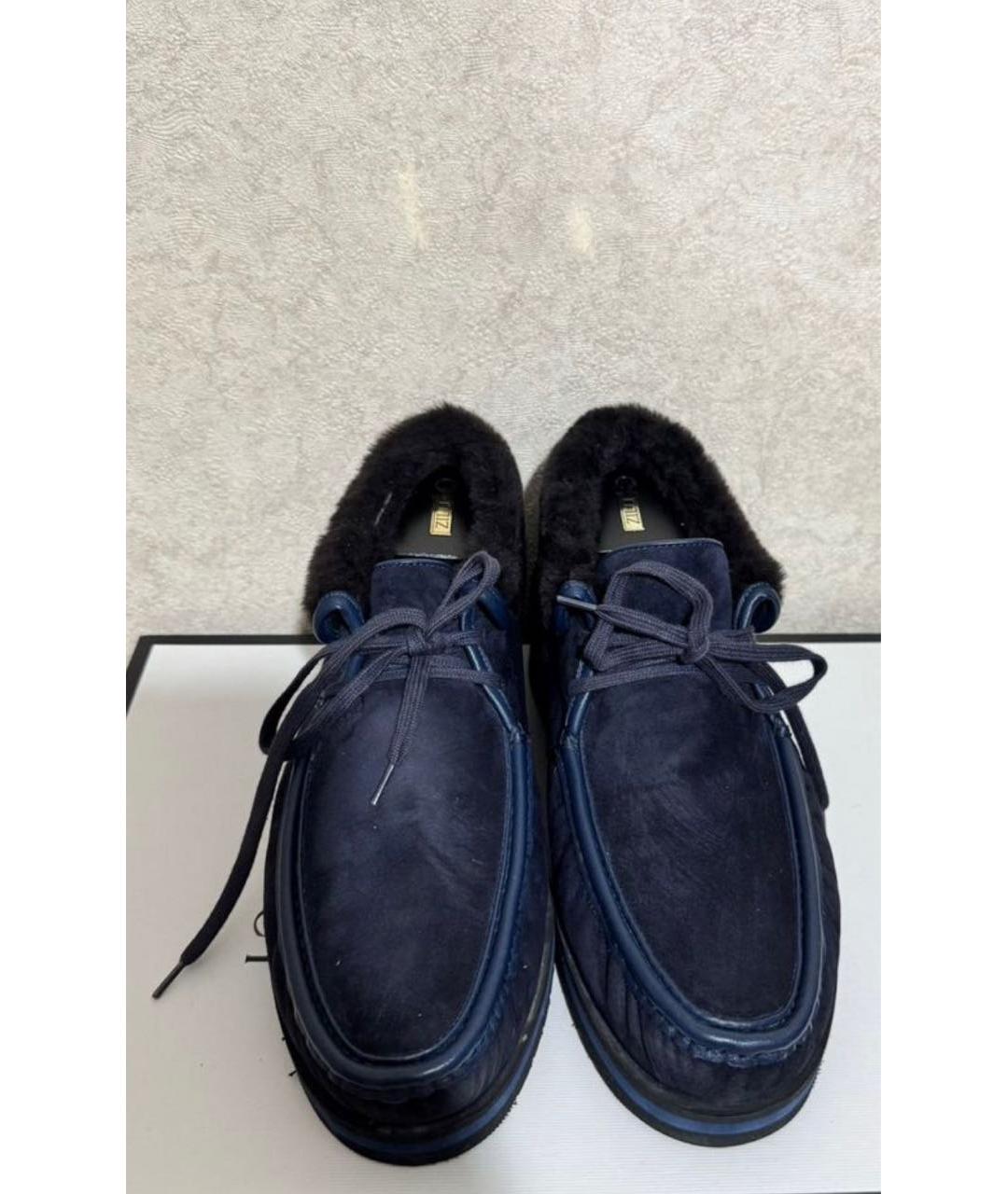 ZILLI Синие замшевые высокие ботинки, фото 2