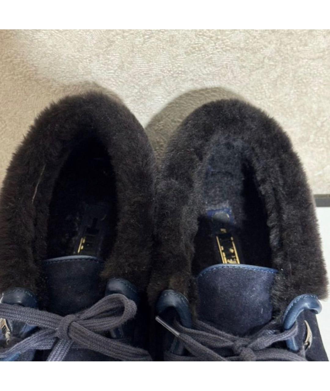 ZILLI Синие замшевые высокие ботинки, фото 3