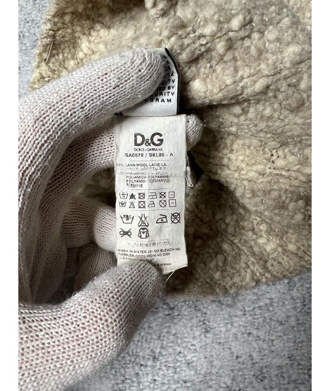 DOLCE&GABBANA Бежевая шерстяная шапка, фото 4