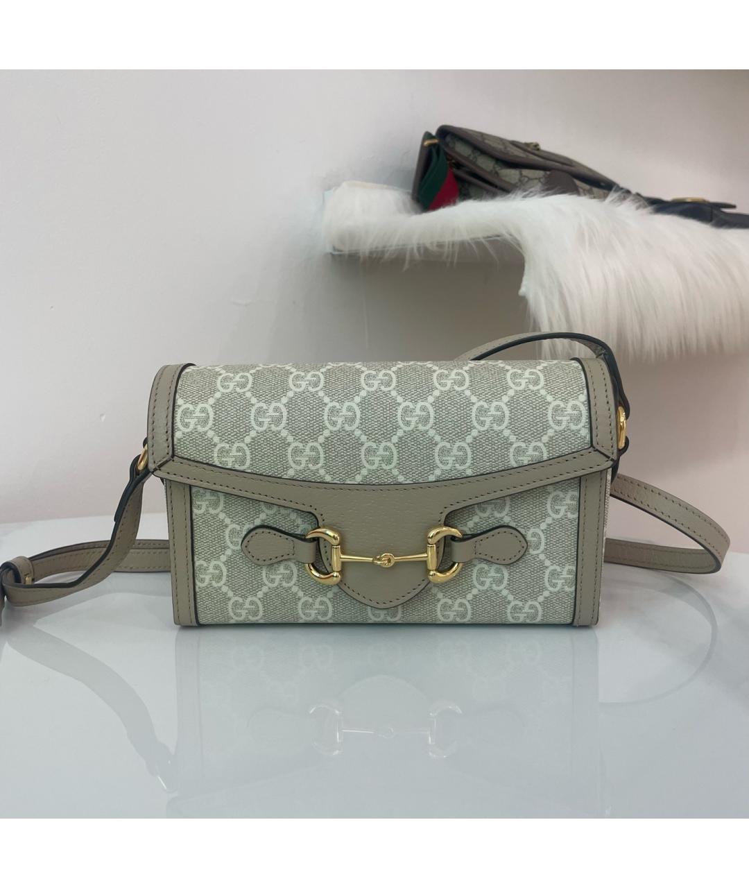 GUCCI Бежевая тканевая сумка через плечо, фото 2