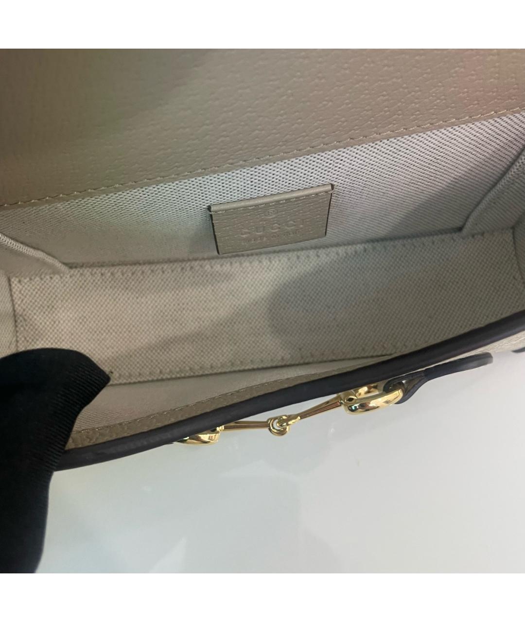 GUCCI Бежевая тканевая сумка через плечо, фото 6