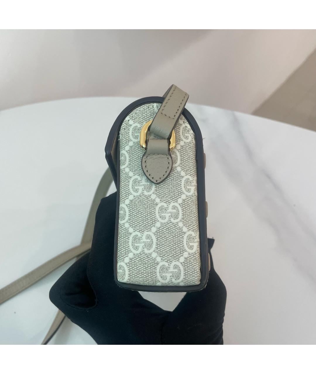 GUCCI Бежевая тканевая сумка через плечо, фото 5