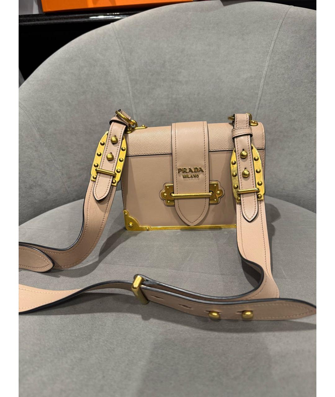 PRADA Розовая кожаная сумка через плечо, фото 6